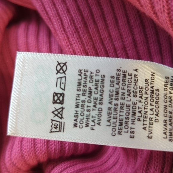 NEW Asos One Sleeve Mock Neck Ribbed Knit Dress Pink 8 chic fall spring street - Picture 7 of 7